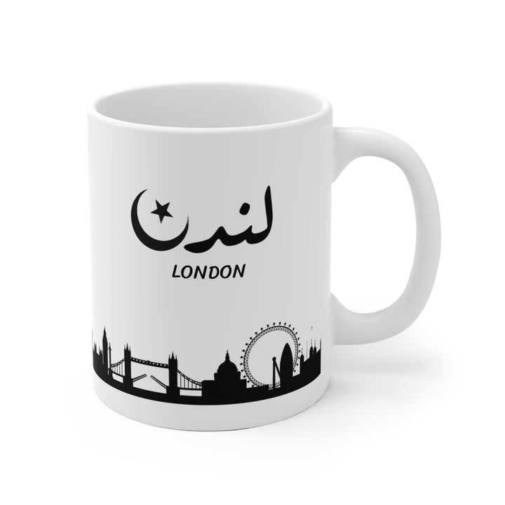 White Ceramic Mug- London