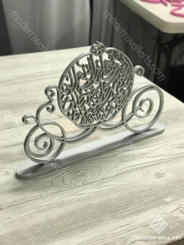 Baby Girl Room Crib Decor Cinderella Carriage With Dua In It 24 Inch Metal