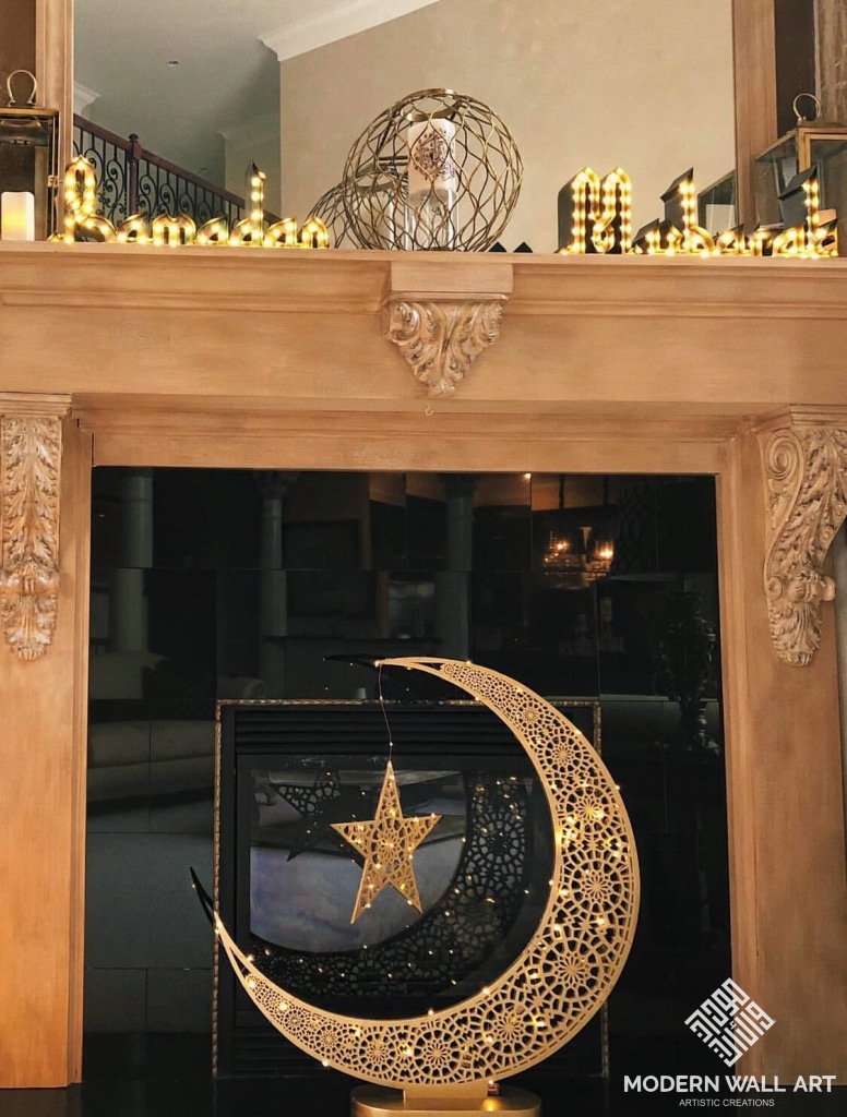 Pre Order Crescent Ramadan Eid Moon Tree Hilal In 3Ft To 5Ft Size Gold / 3 X Feet 4-6 Ft