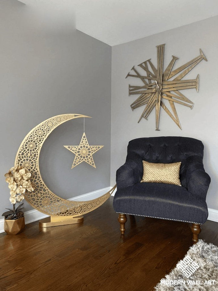 Crescent Ramadan Eid Moon Tree Hilal In 3Ft To 5Ft Size Gold / 5 X Feet 4-6 Ft