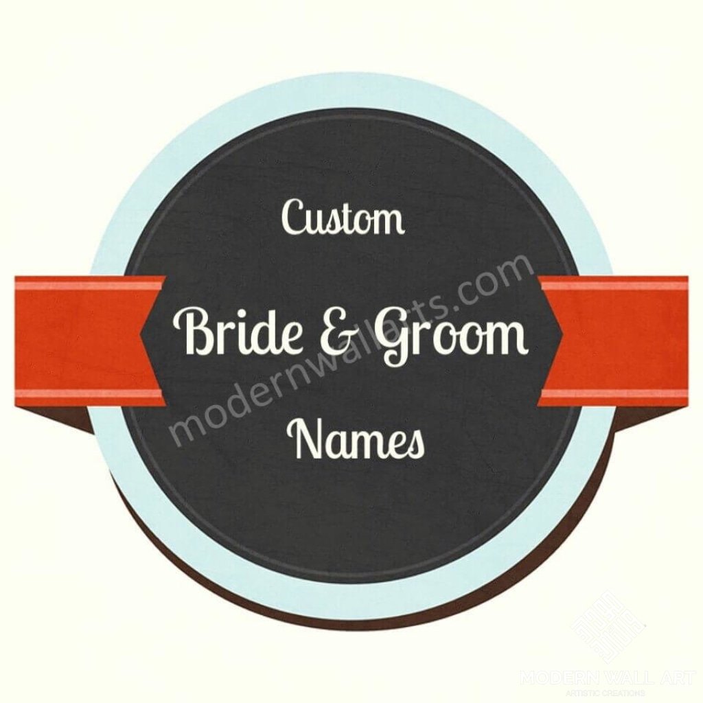 Custom Bride And Groom Husband Wife Intertwined Name 24 Inch Metal