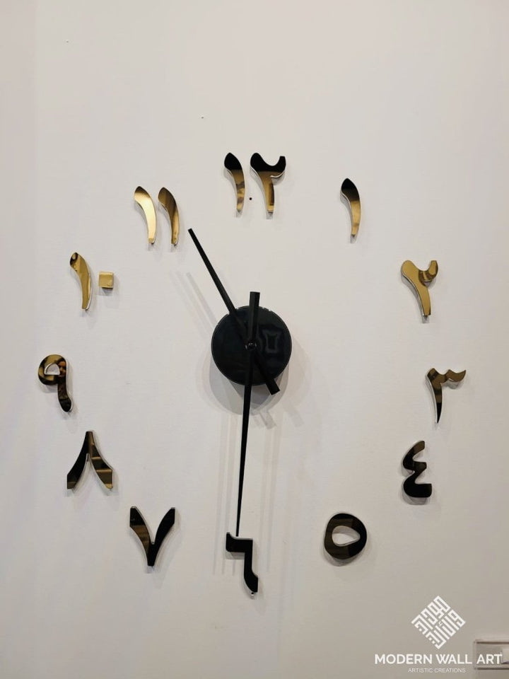 Simple Arabic Number Clock- Pre Order January Delivery Gold Candle Holder