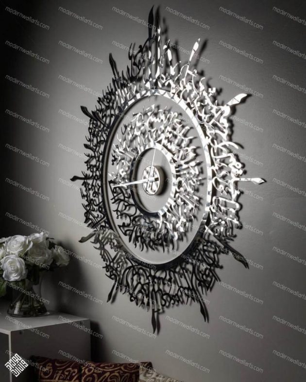 Ayat al kursi clock in Stainless steel. Pre-order - Image 4